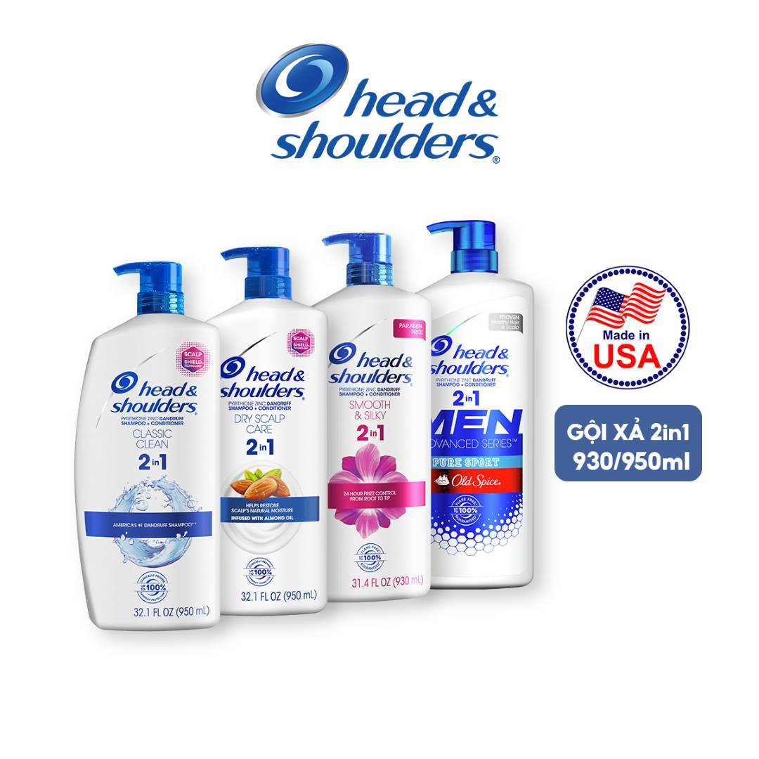 Gội Xả 2in1 Head & Shoulders 2in1 Shampoo & Conditioner 930ml (Mới) 