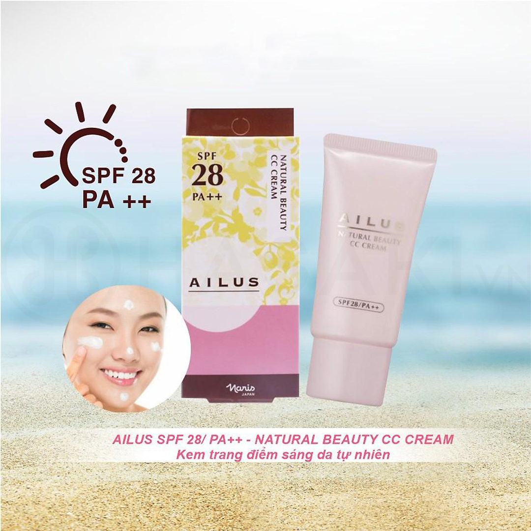 Kem Nền Trang Điểm Naris Cosmetic Ailus Natural Beauty CC Cream SPF28/PA++ 30g