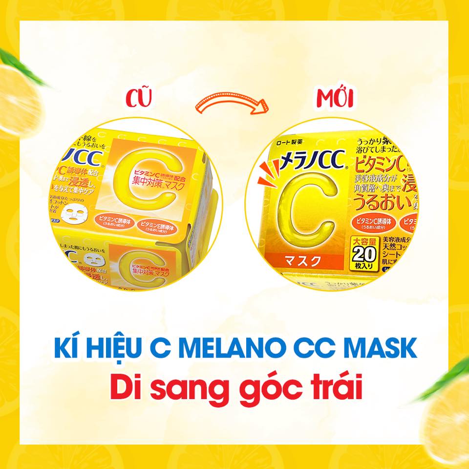 Mặt Nạ Dưỡng Sáng Da, Mờ Thâm Nám Melano CC Whitening Mask MỚI