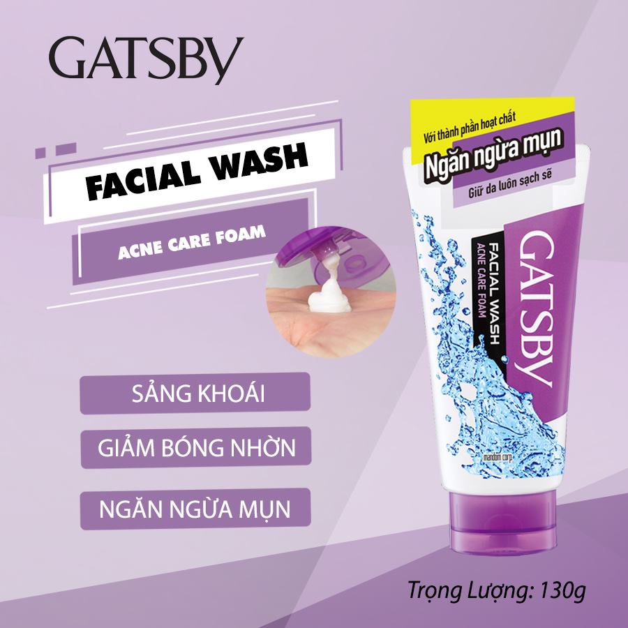 Sữa Rửa Mặt Ngăn Ngừa Mụn GATSBY Facial Wash Acne Care Foam