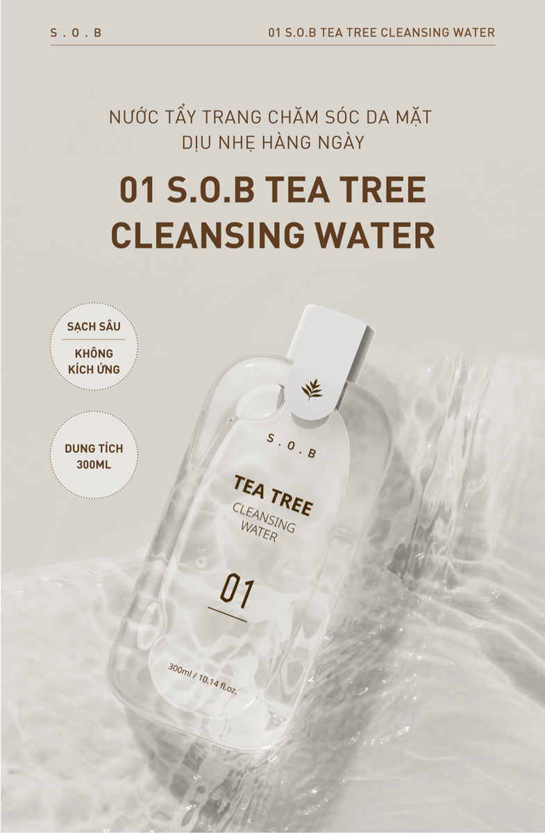 Nước Tẩy Trang S.O.B Tea Tree Cleansing Water