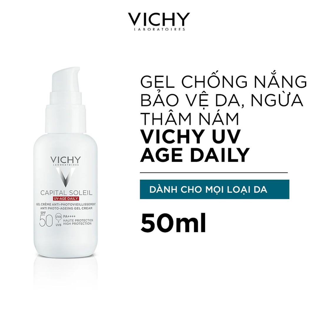 Gel Chống Nắng Dưỡng Sáng, Ngừa Thâm Nám Vichy UV Age Daily Water Fluid SPF 50 PA++++