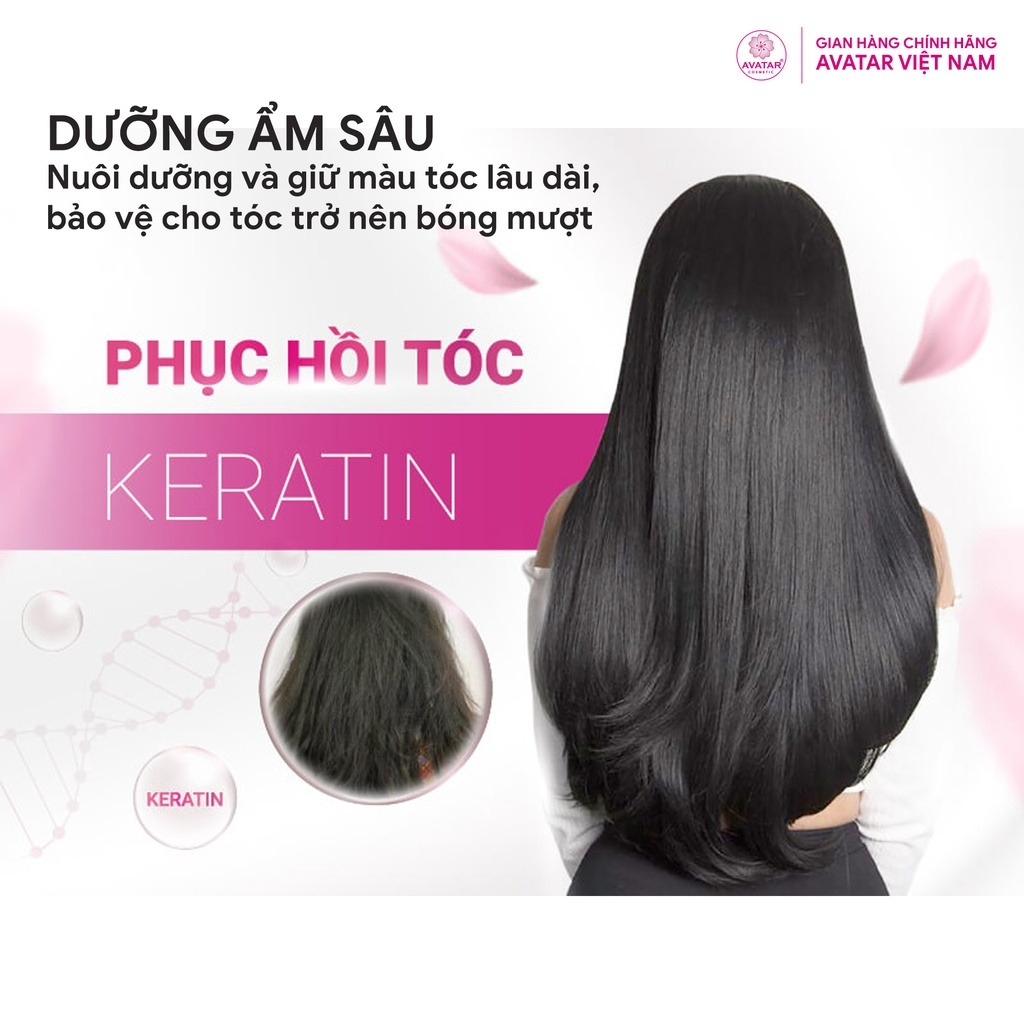 Dầu Gội Avatar Collagen & Keratin giúp tóc bóng mượt và chắc khỏe.