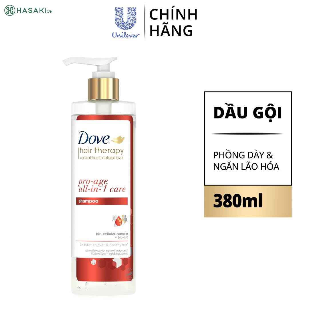 Dầu Gội Dove Hair Therapy Pro-Age All-In-1 Care Shampoo 380ml