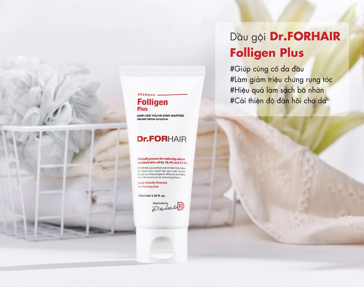 Dầu Gội Dr.FORHAIR Folligen Plus Shampoo ngăn ngừa và làm giảm rụng tóc