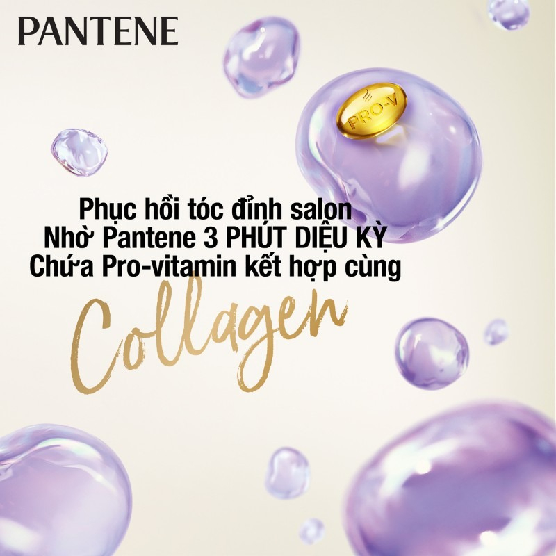 Dầu Xả PANTENE 3 Phút Diệu Kỳ Phục Hồi Tóc Hư Tổn chứa Pro-Vitamin kết hợp cùng Collagen giúp phục hồi tóc, ngăn ngừa hư tổn hiệu quả.