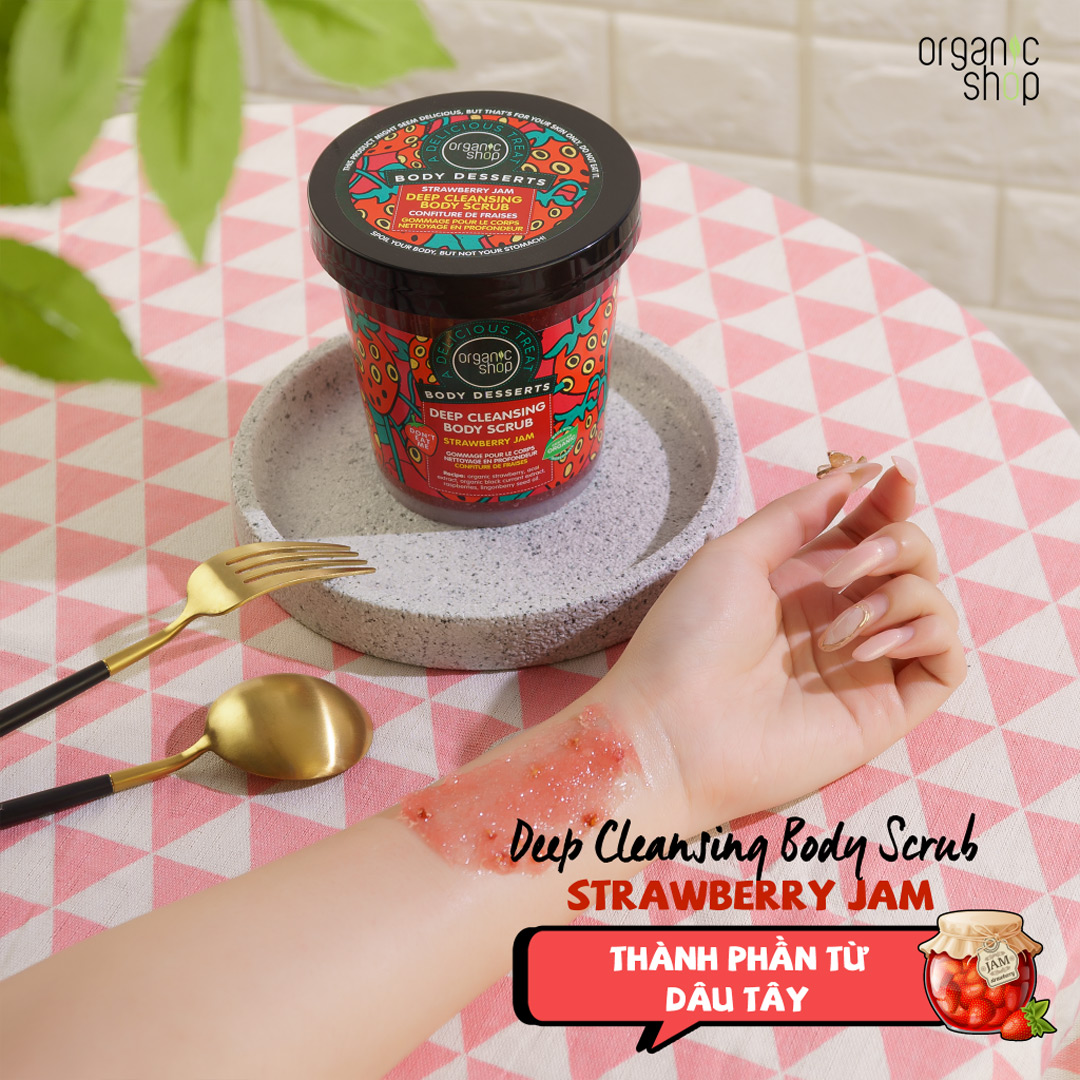 Tẩy Da Chết Toàn Thân Organic Shop Strawberry Jam Deep Cleansing Body Scrub