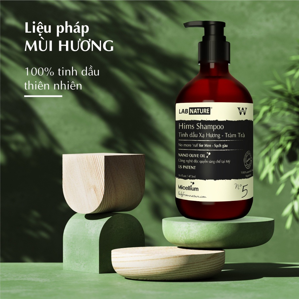 Dầu Gội Lab Nature Sạch Gàu Cho Nam No 05 473ml Hims Shampoo - Tinh dầu Xạ Hương & Tràm Trà