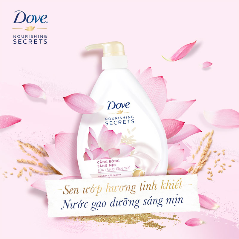 Sữa Tắm Dove Từ Hoa Sen & Nước Gạo 530g